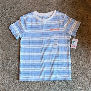 Garanimals Blue & White Striped 'Awesome' Short Sleeve Tee